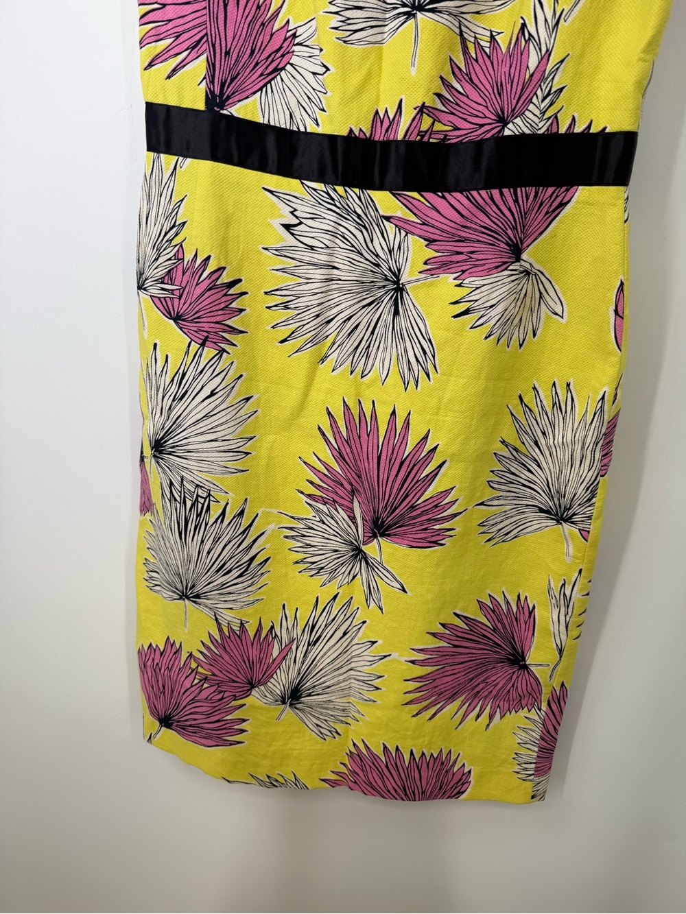 Vtg Cynthia Howie 100% cotton Sleeveless Yellow Floral Sheath Dress size 10 - Picture 2 of 10